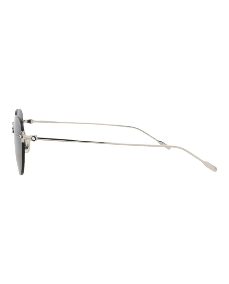 Montblanc Round-Frame Metal Sunglasses