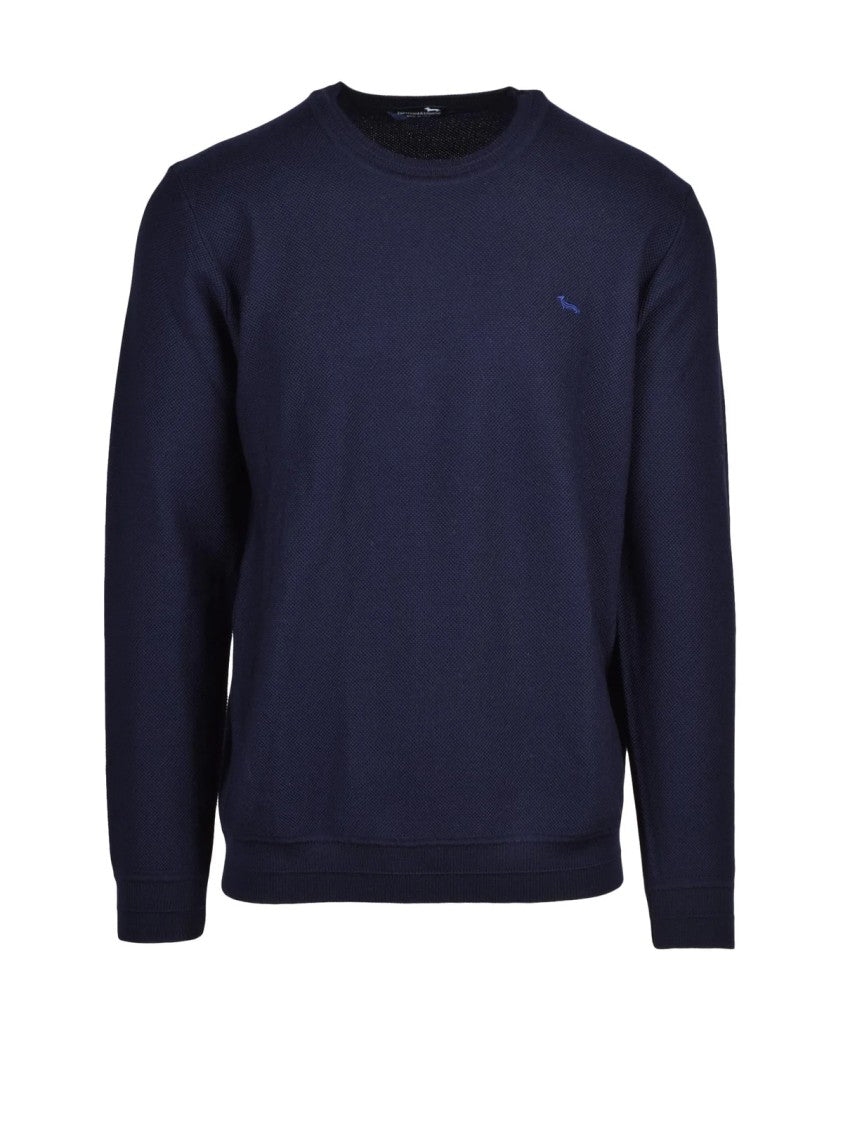 Harmont&Blaine Blue Wool Crewneck Sweater