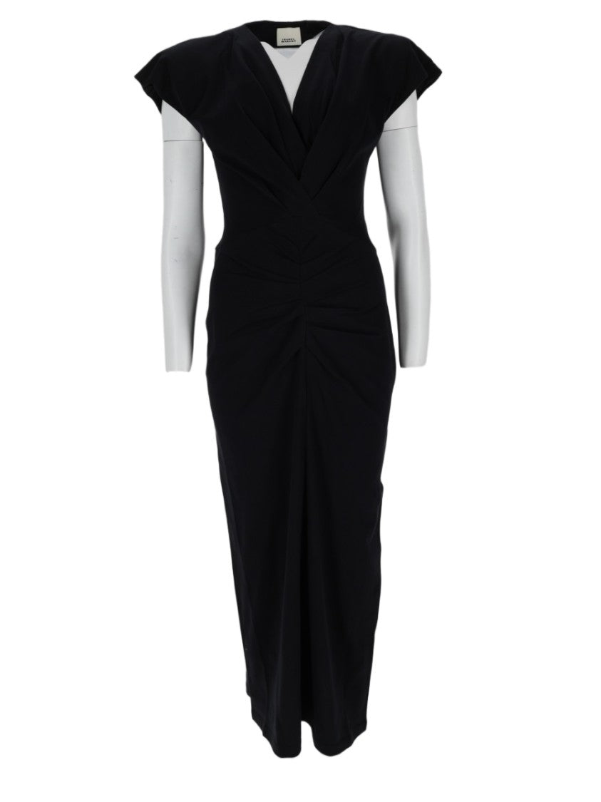 Isabel Marant Fitted Midi Dress With Deep V-Neckline And Structured Shoulders