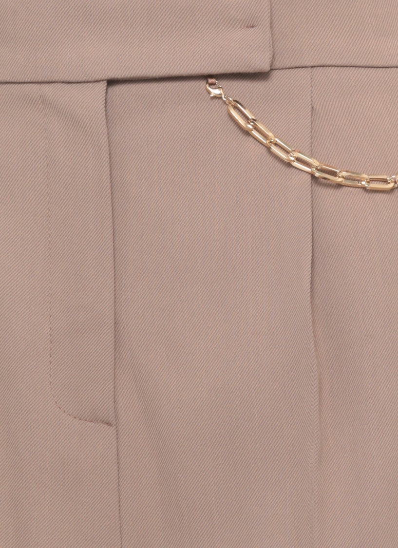 Elisabetta Franchi Brown Chain Detail Shorts