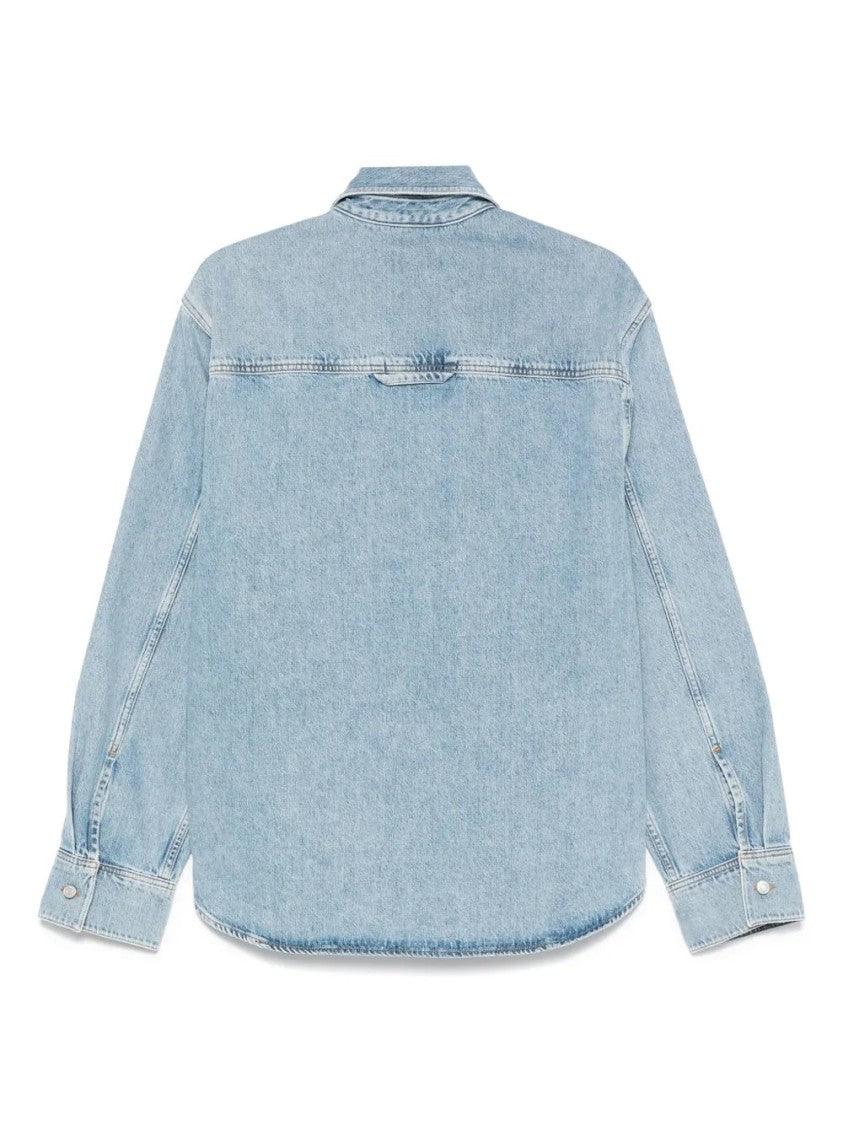 Agolde Baby Blue Shirt With Buttoned Chest Pockets