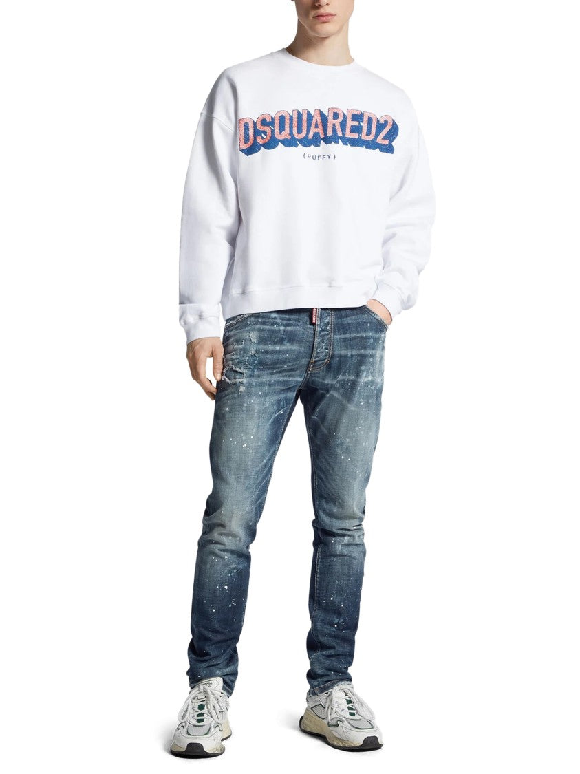 Dsquared2 Slim-Fit Distressed Denim Jeans With Artistic Details