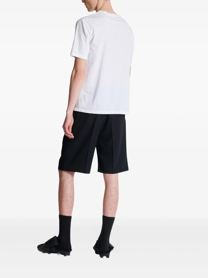 Balmain White Loose Ss Bold Logo T-Shirt