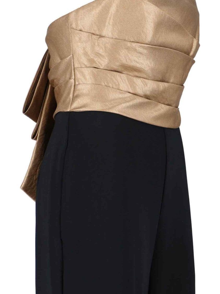 Polo Ralph Lauren Jumpsuit Dress With Bow – Gold/Black