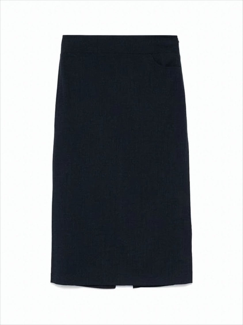 Paloma Wool Straight Silhouette Black Midi Skirt
