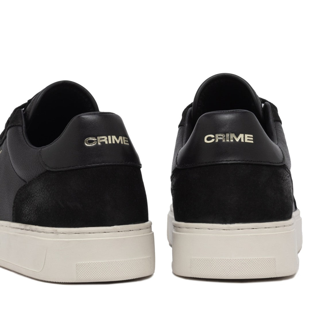 Crime London Eclipse Sneakers In Black Leather With Suede Details