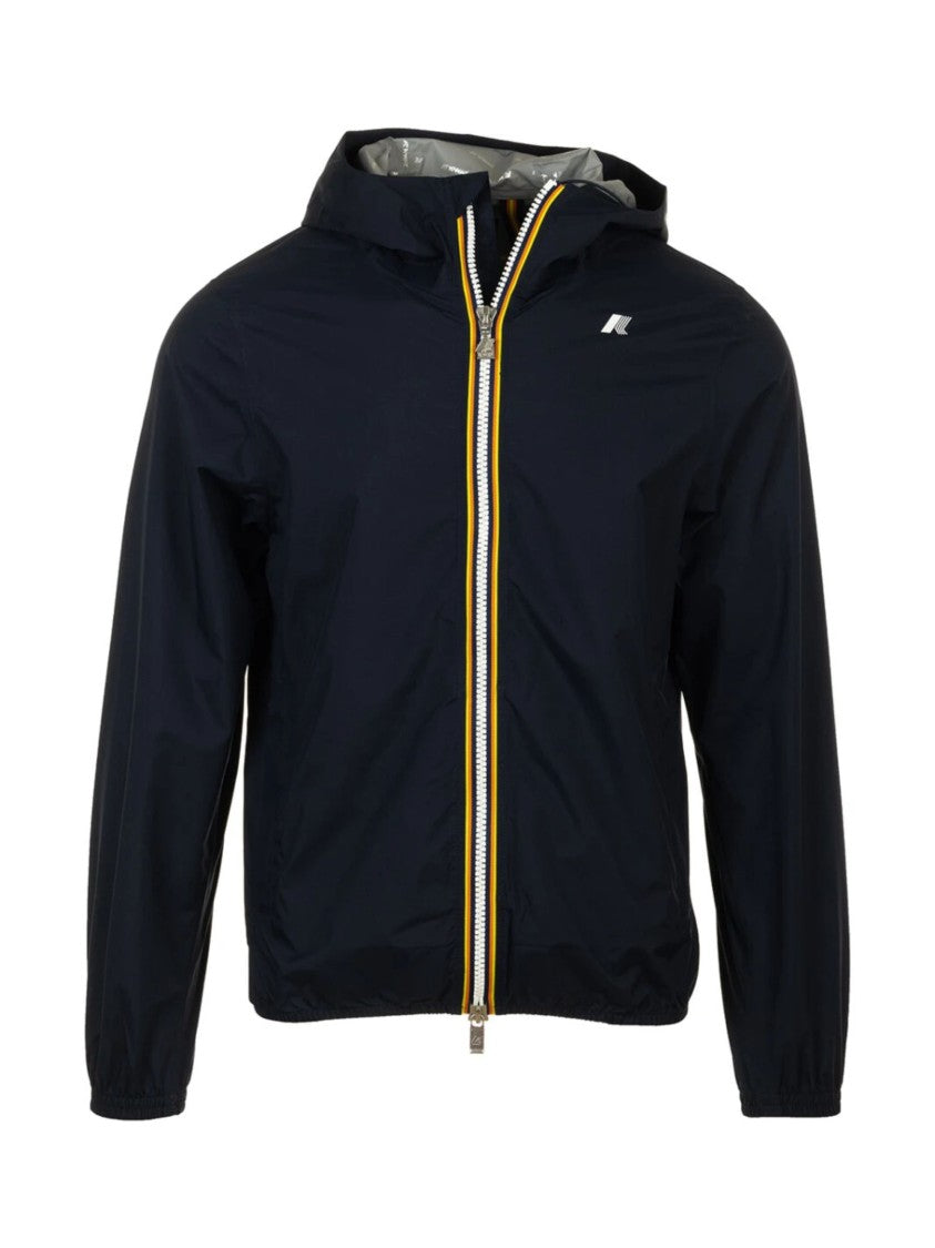 K-Way Blue Stretch Dot Hooded Jacket