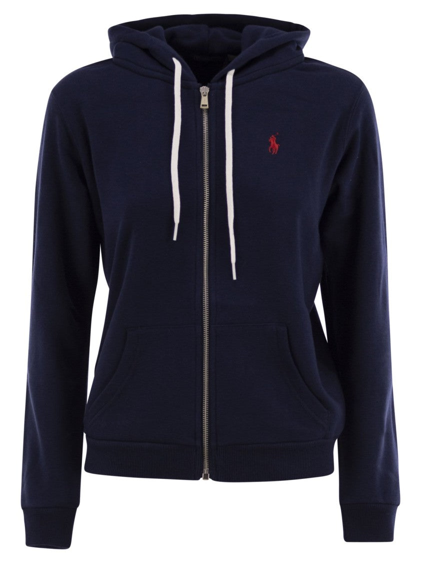 Polo Ralph Lauren Zip Front Hoodie With Drawstring Hood