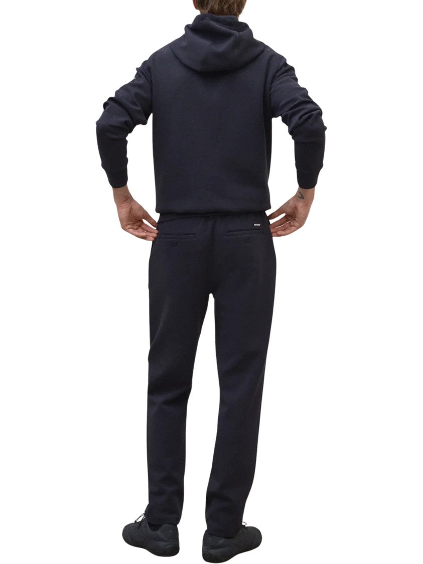 Ecoalf Full-Zip Black Agadir Hoodie With Drawstring Hood And Kangaroo Pocket