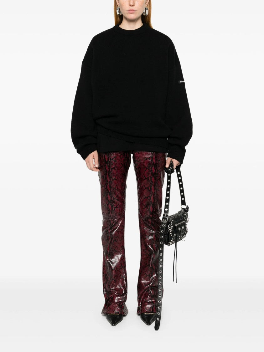 Balenciaga Black Relaxed Fit Crew Neck Sweater