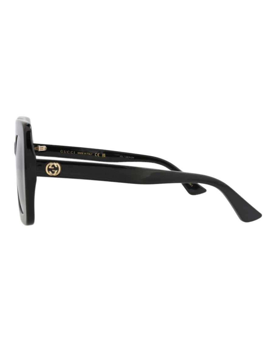 Gucci Square-Frame Acetate Sunglasses With Gradient Lenses And Gold Detail