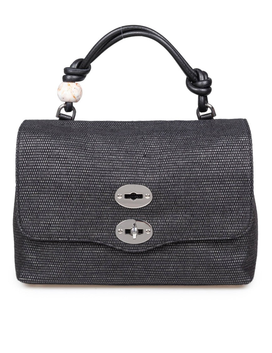 Zanellato Postina Midollino S Bag In Raffia Color Black