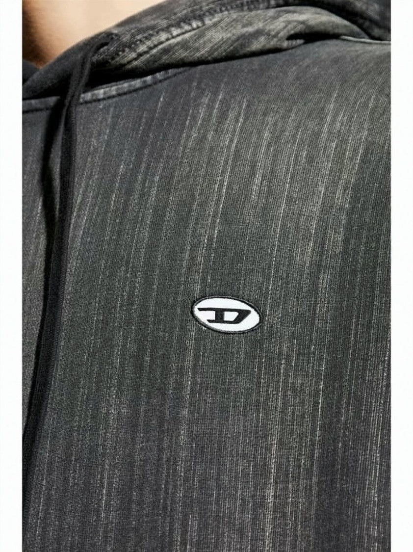 Diesel Relaxed Fit Textured Hoodie With Classic Kangaroo Pocket