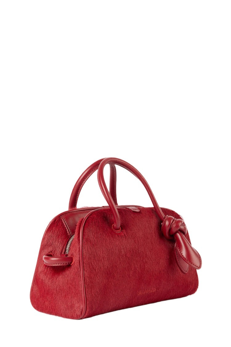Jacquemus Soft Red Bowling Bag With Bow Detail
