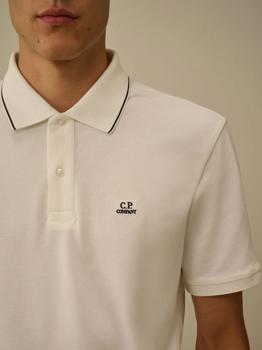 C.P. Company Piquet Textured Contrast Piping Polo Shirt