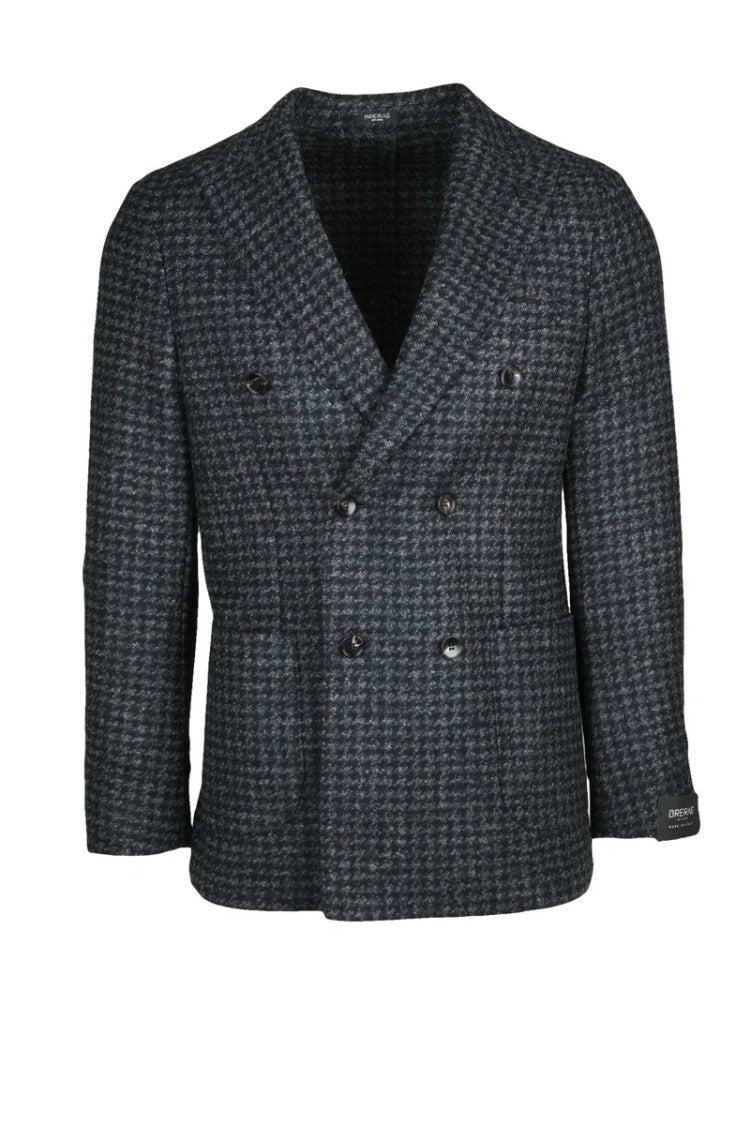 Breras Milano Double-Breasted Jacket - Grey/Blue