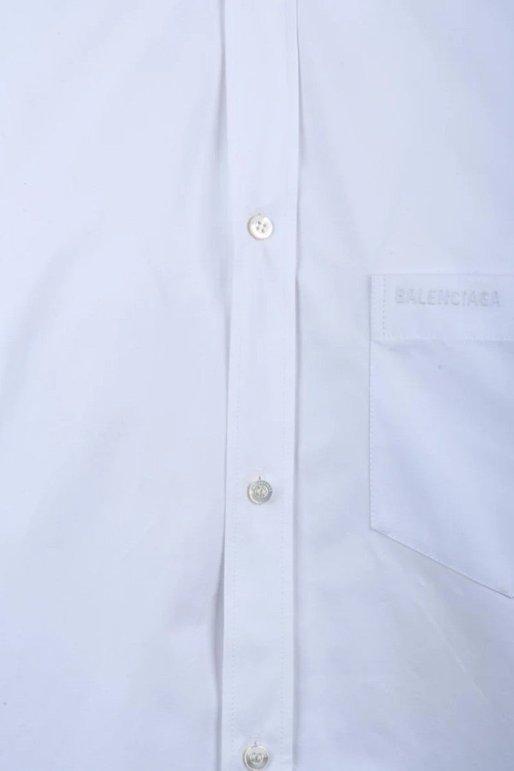 Balenciaga Asymmetric Oversize Shirt - White