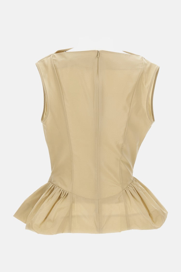 Simone Rocha Draped Beige Top With Fitted Bodice