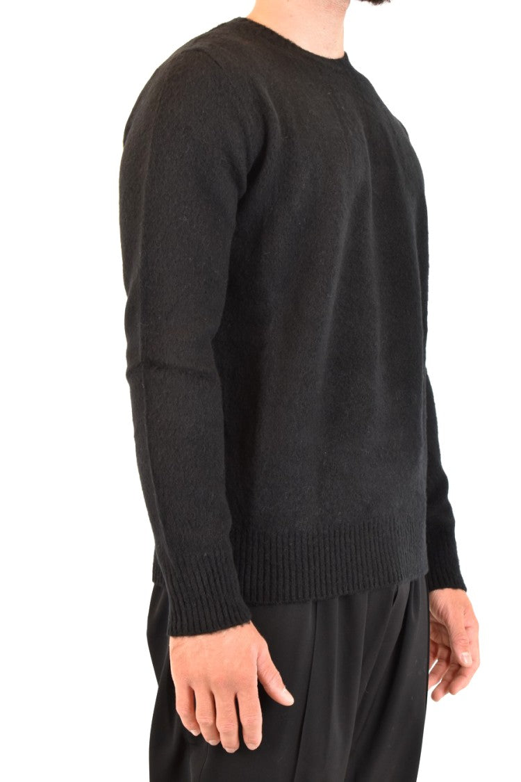 Dondup Classic Black Wool Sweater With Crew Neckline