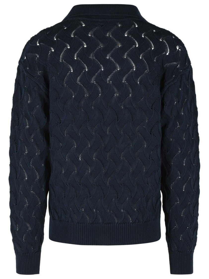 Dries Van Noten 'Maquis' Navy Cotton Sweater