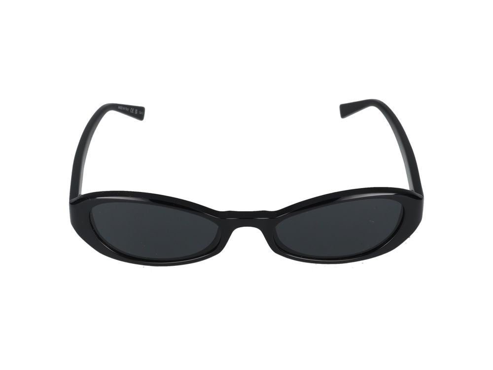 Saint Laurent Black Glossy Finish Rectangular Sunglasses
