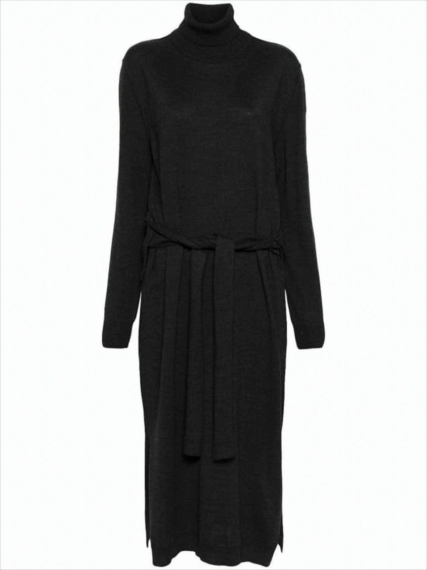 Lemaire Turtleneck Midi Dress With Fabric Belt