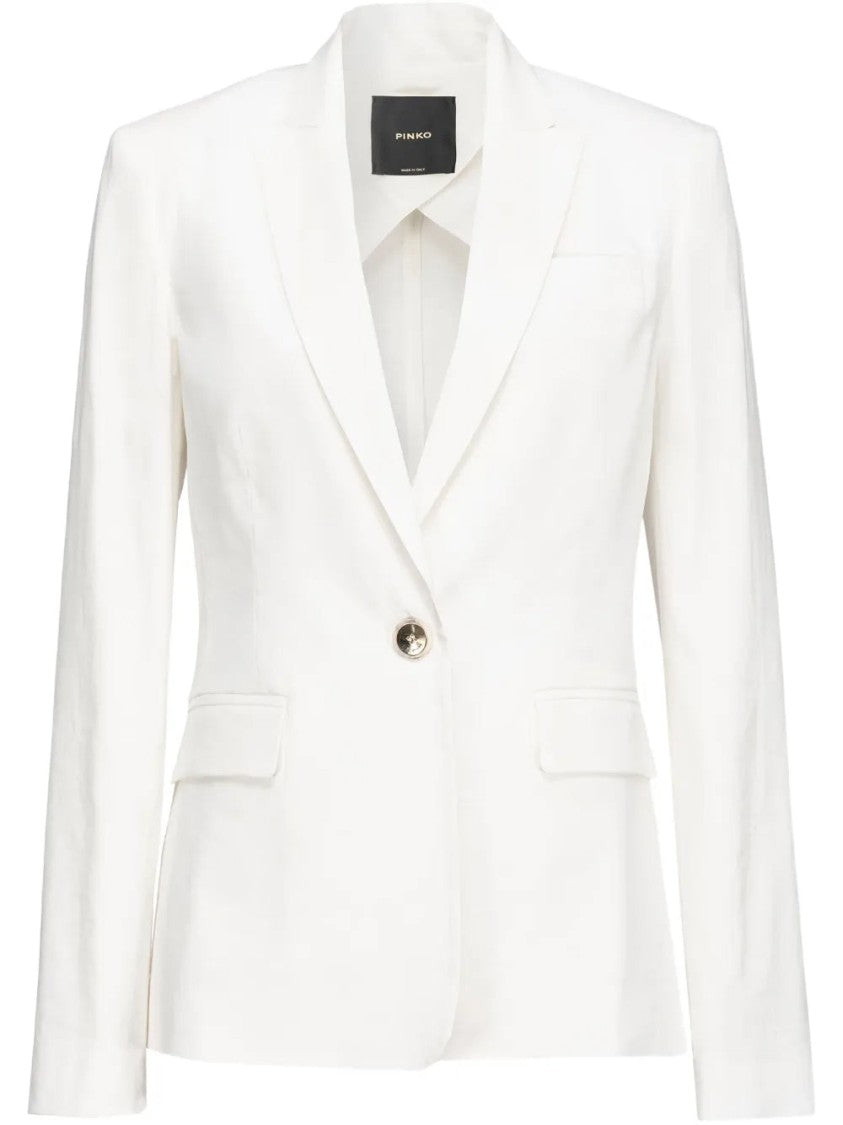 Pinko Tailored White Blazer With Design