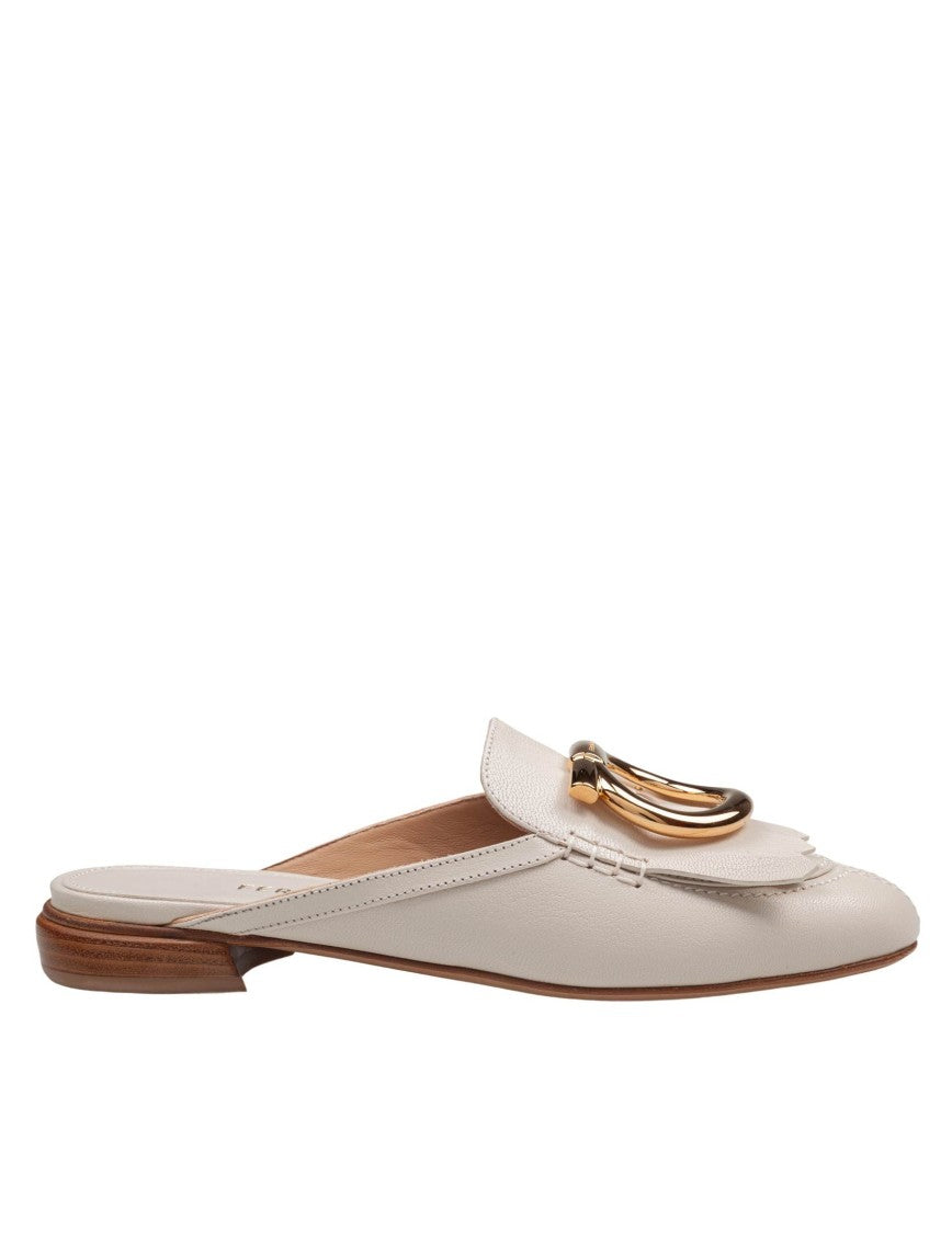 Salvatore Ferragamo Leather Mules With Maxi Gancini Buckle