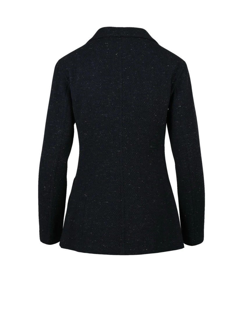 Circolo 1901 Tailored Blazer Jacket In Textured Mixed Wool