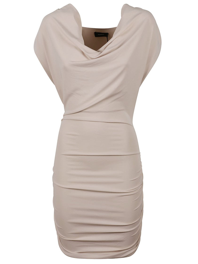 Wardrobe.Nyc Matte Draped Mini Dress With Ruched Side Detailing