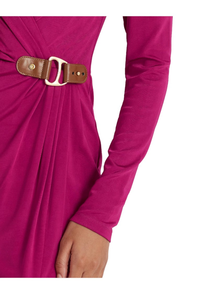 Lauren Ralph Lauren Wrap-Style Midi Dress With Deep V-Neck
