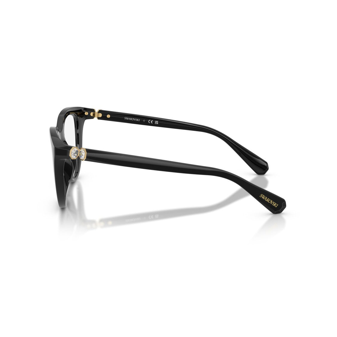 Swarovski Glossy Black Bold Cat-Eye Eyeglasses