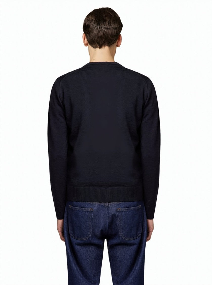 Alpha Studio Band Collar Merino Wool Cardigan