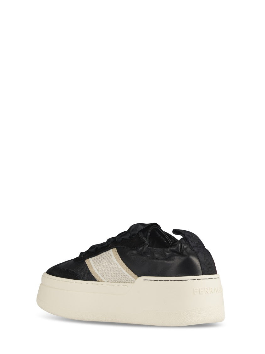 Ferragamo Black Sneakers With Platform Sole