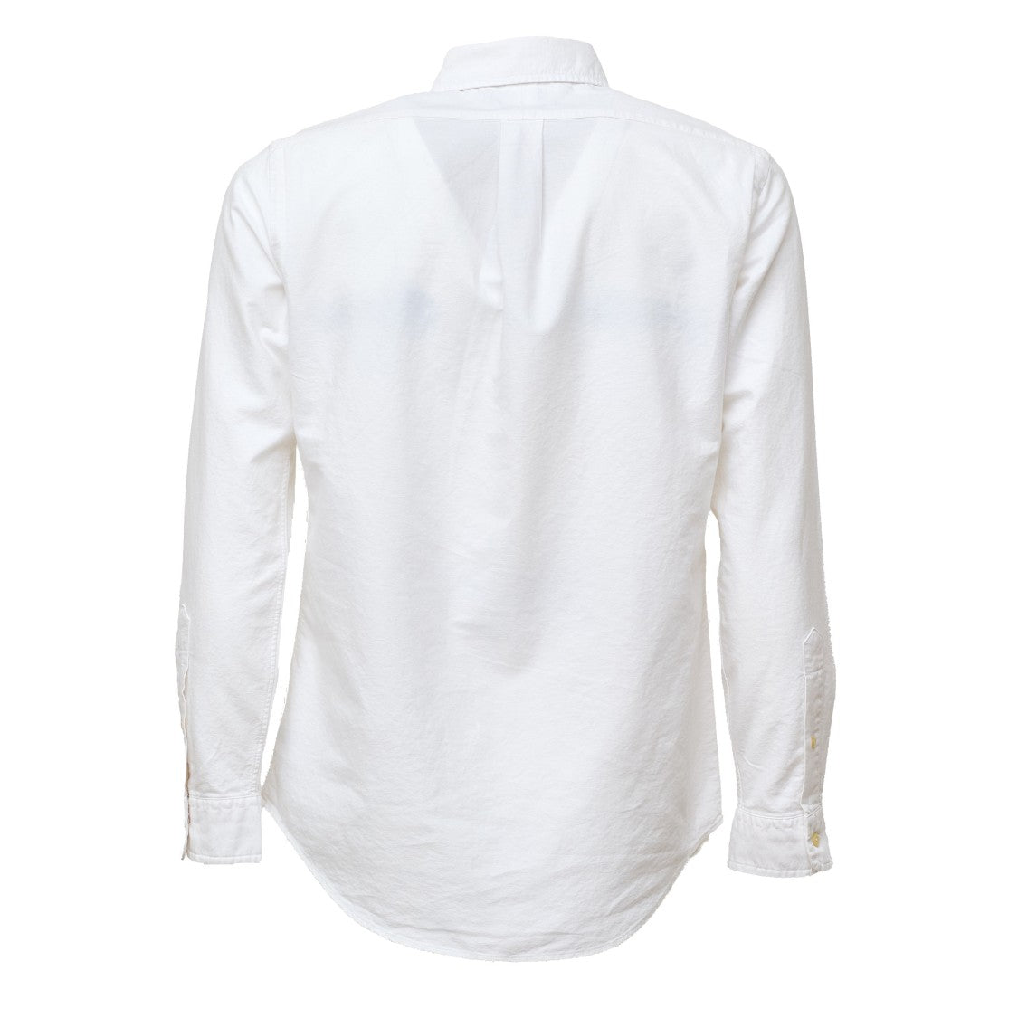 Polo Ralph Lauren Custom Fit White Cotton Oxford Shirt With Button-Down Collar