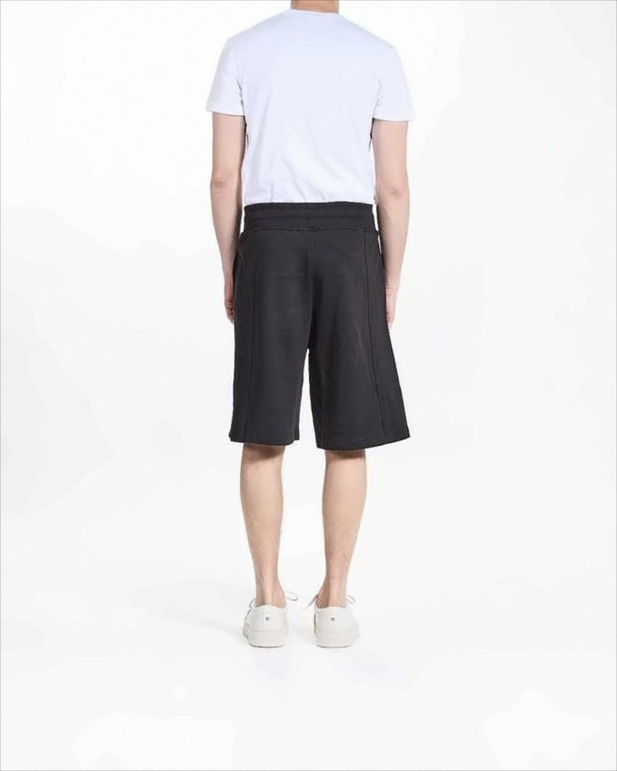 Versace Relaxed Fit Cotton Shorts With Drawstring Waistband And Gold Accents