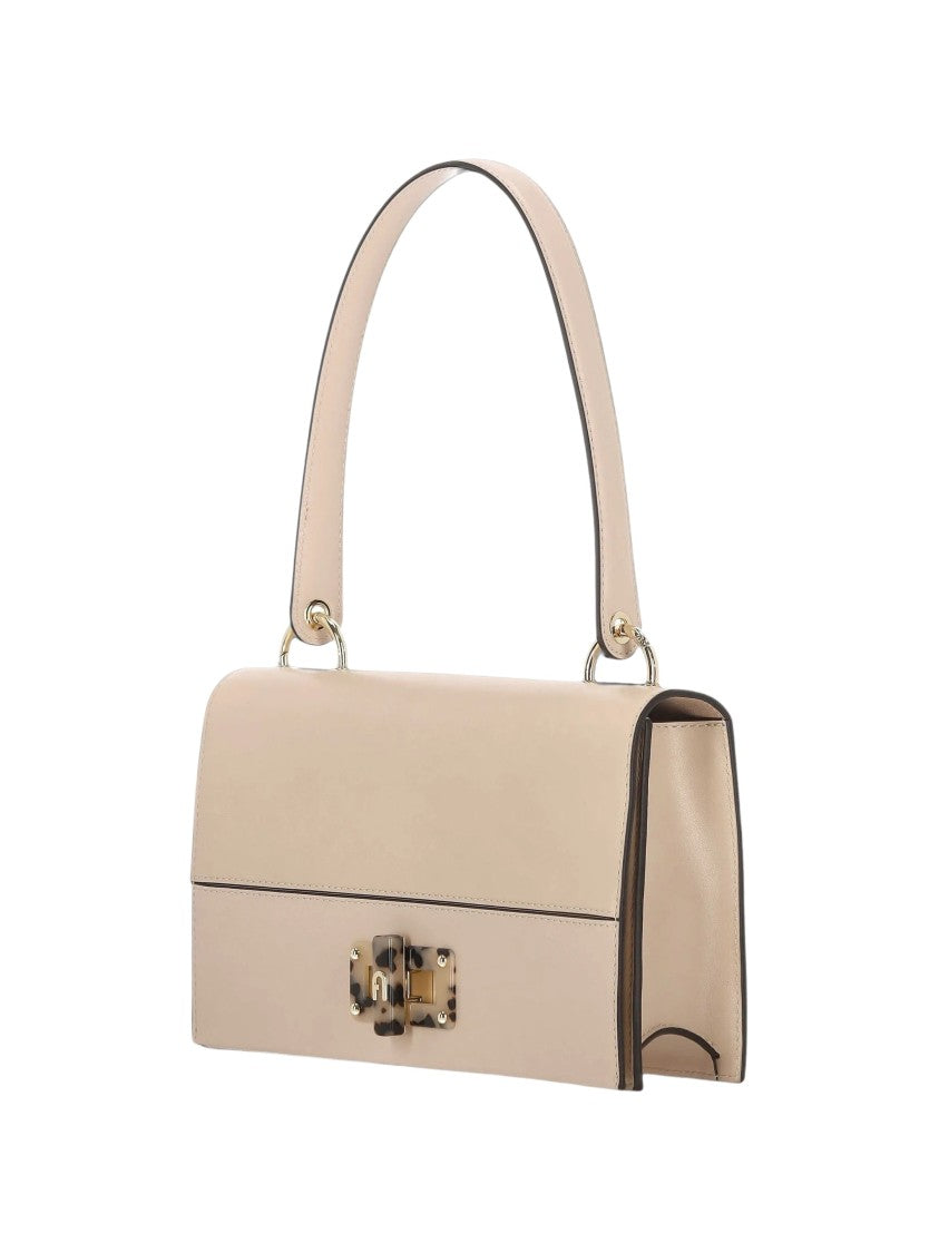 Furla Rectangular Fine Grain Leather Crossbody Bag With Gold-Colored Hardware