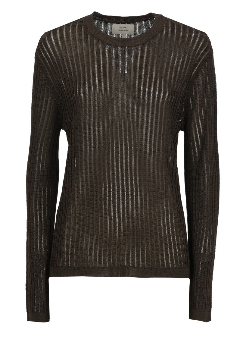 Loulou De Saison Brown Hedora Viscose Sweater