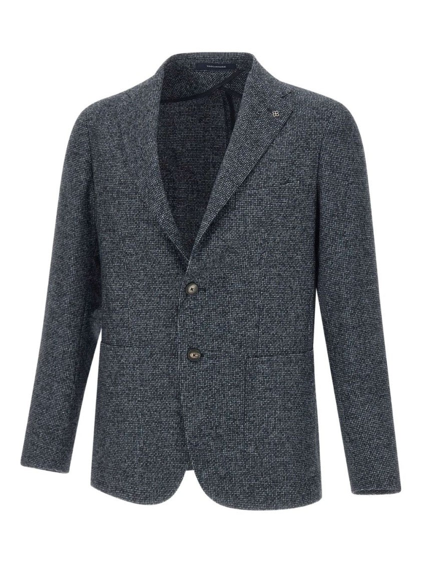 Tagliatore Textured Blazer With Notch Lapel And Tailored Fit