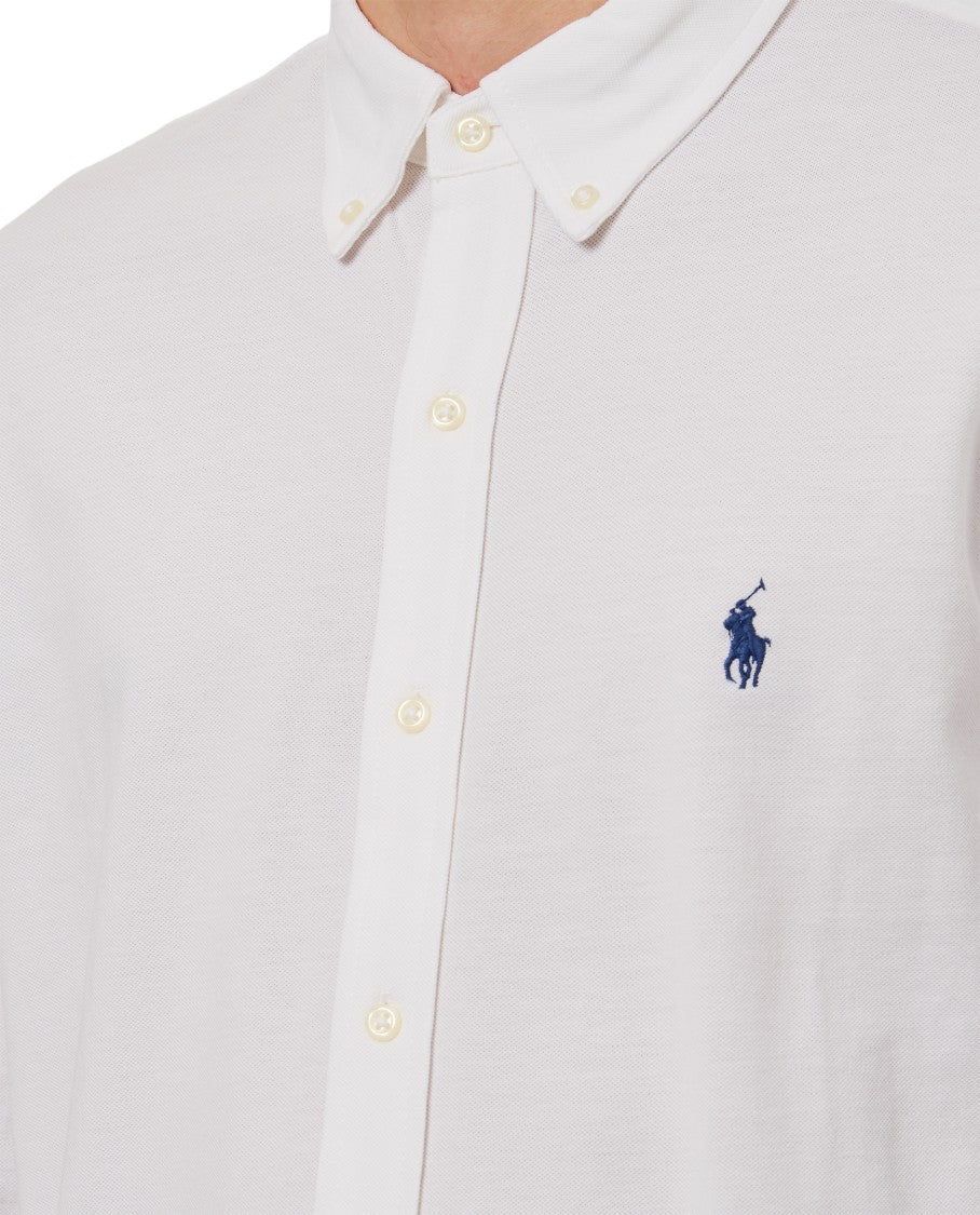 Polo Ralph Lauren White Long Sleeve Casual Shirt With Button Closure