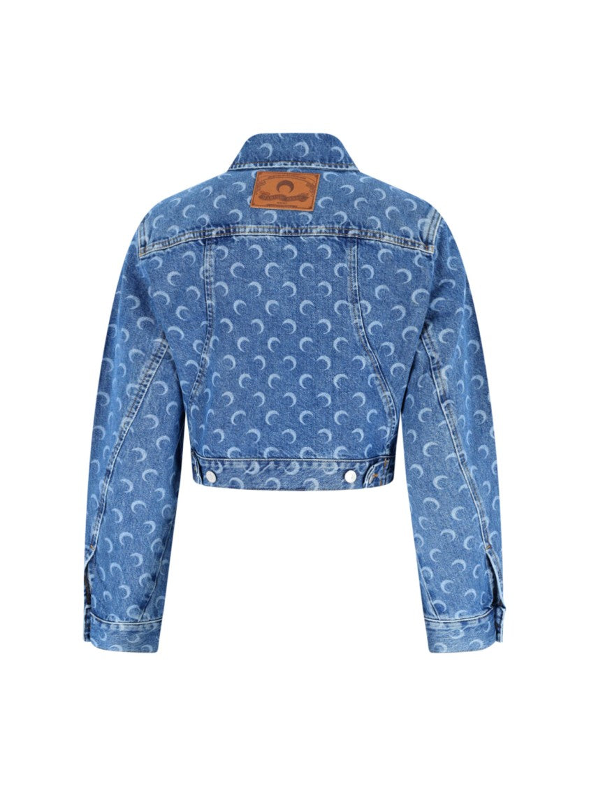 Marine Serre "Moon" Crop Jacket – Light Blue