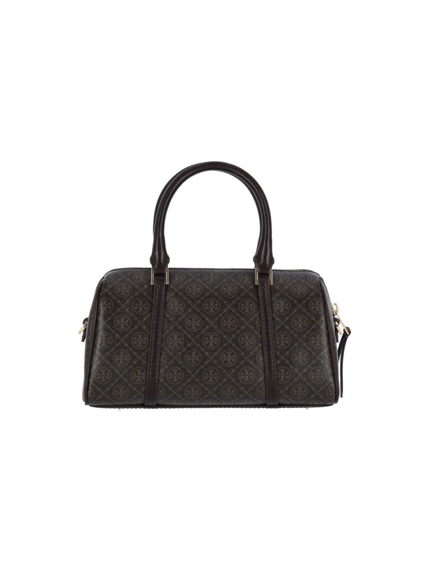 Tory Burch Mini Shoulder Bag "Barrel T Monogram" – Brown