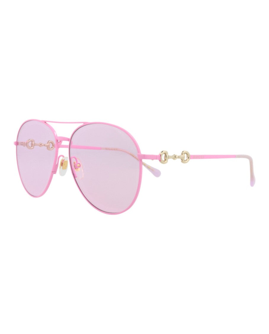 Gucci Aviator-Frame Metal Sunglasses