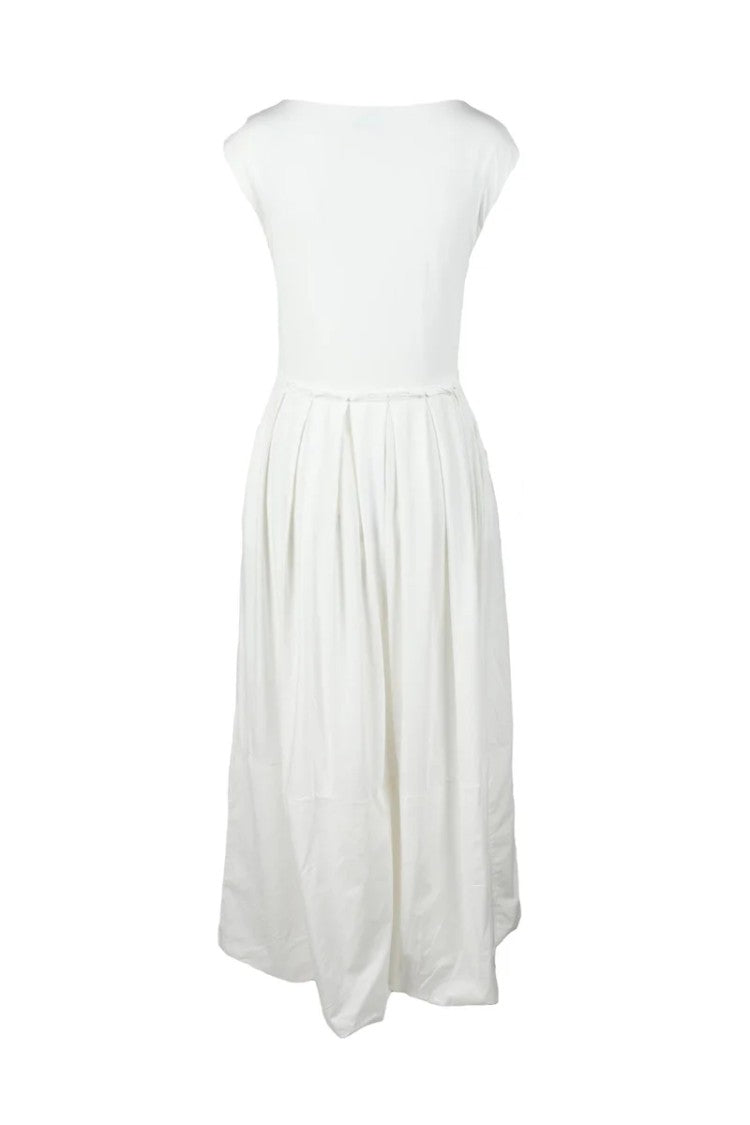 Alpha Studio Long Dress Cotton And Elastane - White