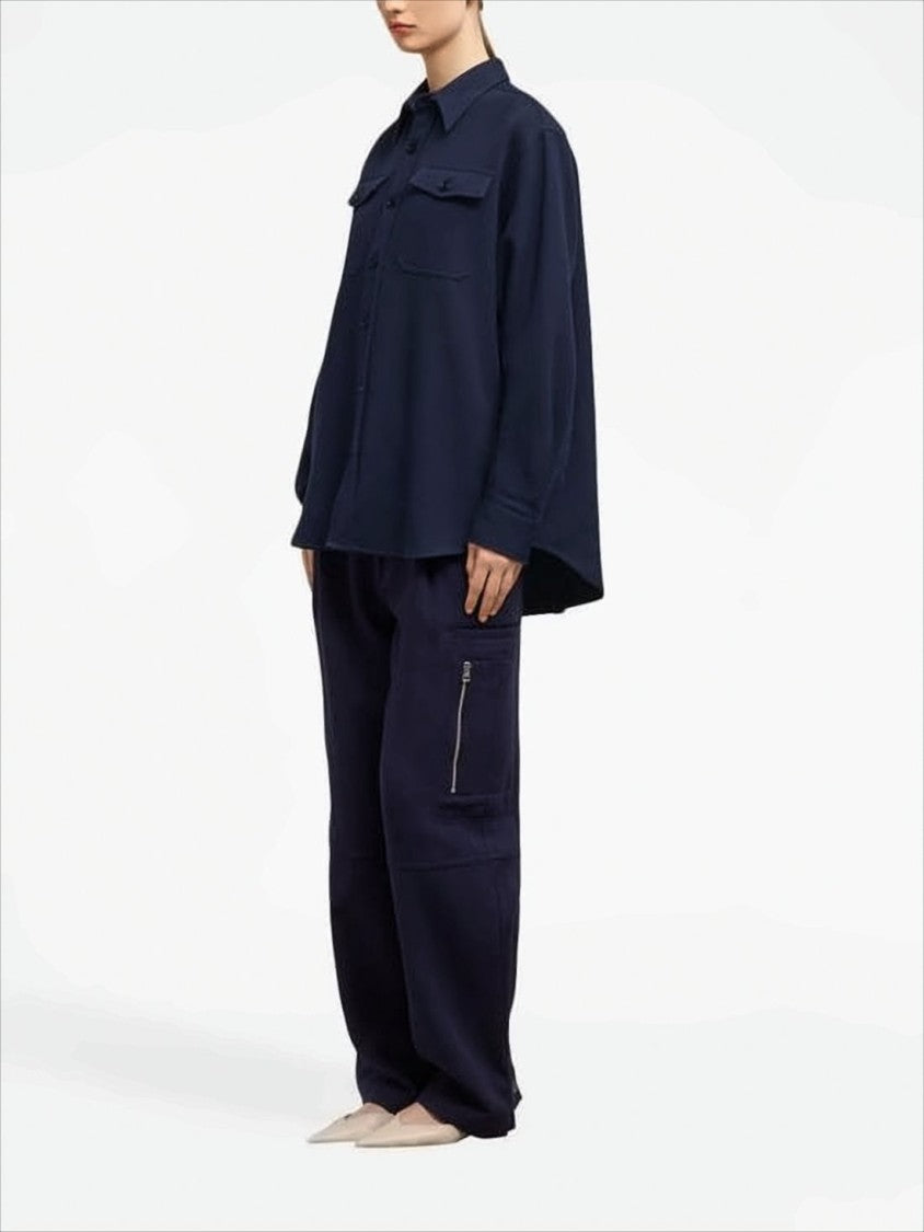 Ami Paris Structured Wool Jacket With Classic Collar