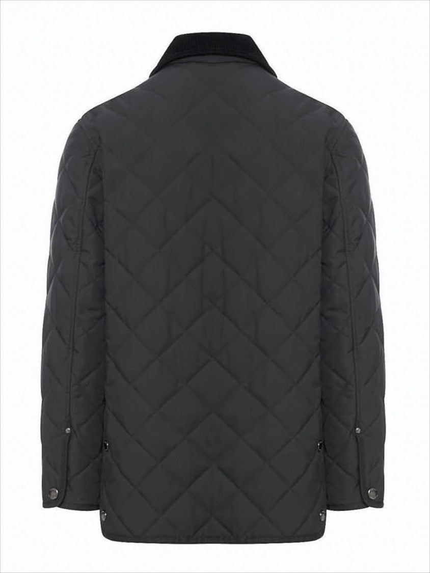 Burberry Quilted Black Jacket With Diamond Pattern