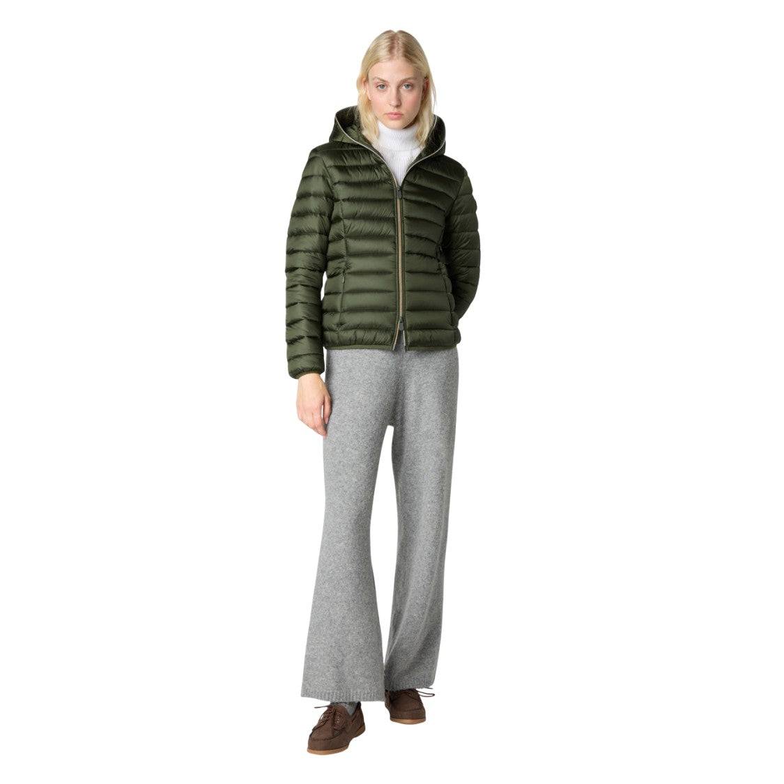 Save The Duck Lightweight Quilted Zip-Up Hooded Coat