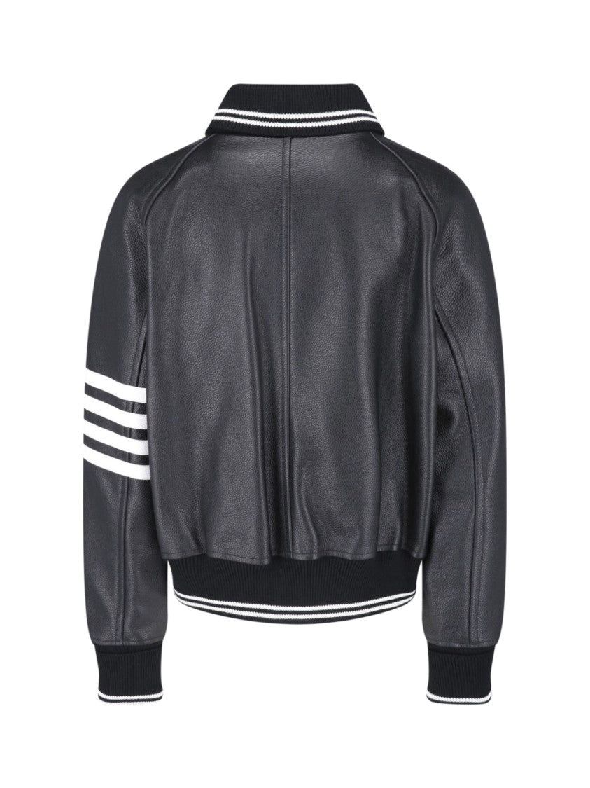 Thom Browne Black Calfskin Blouson Jacket