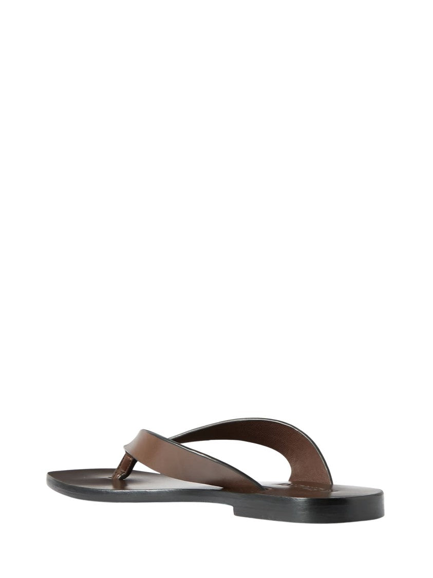 A.Emery Brown Flip Flop Leather Sandals