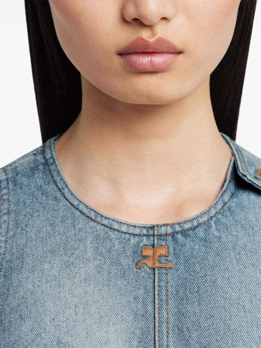 Courrèges A-Line Denim Mini Dress